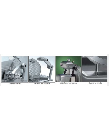 Affettasalumi verticale totalmente in alluminio lama diametro cm 38,5-Corsa carrello cm 37-Monofase o Trifase-mm 900x750 h.670