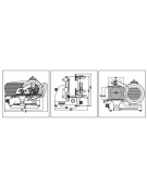 Affettatrice verticale  per salumi professionale lama diametro cm 38,5 - Corsa carrello cm 37 - Monofase o Trifase -mm 770x730x6