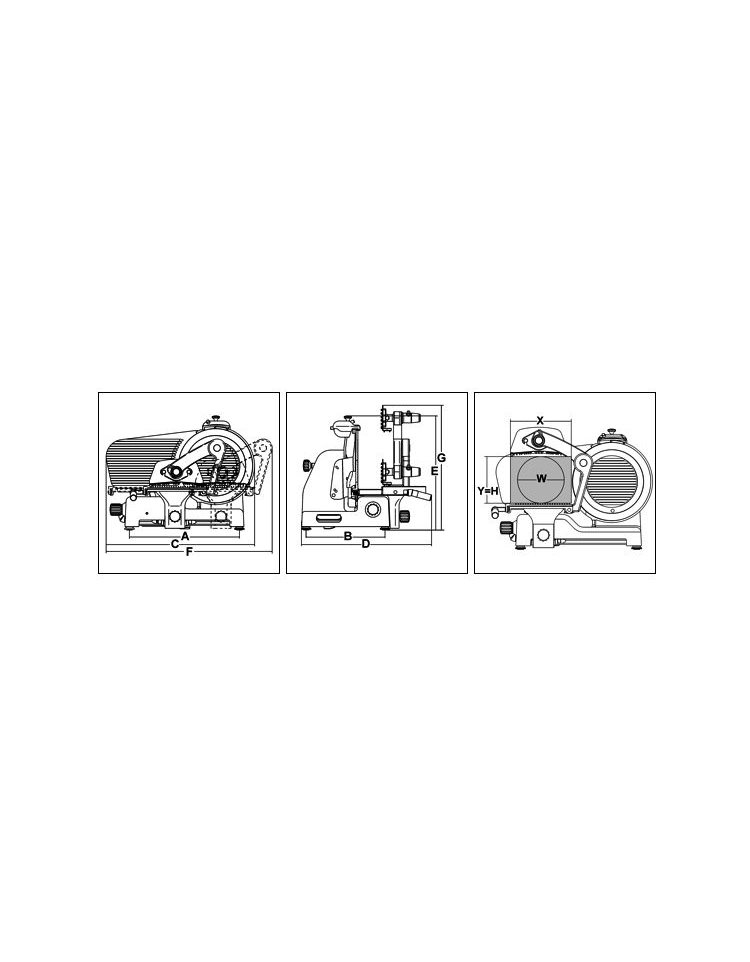 Affettatrice verticale per Salumi V 380 dim. 60x50x50 cm