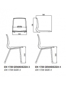 SEDIA IMPILABILE IN POLIPROPILENE MONOSCOCCA G3 TUBO MM.22 cm 42x50x35/61h