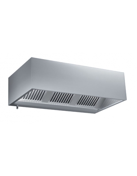 Cappa aspirazione inox cubica professionale a muro cm.100x90x40h