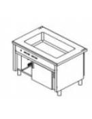ELEMENTO SELF SERVICE BAGNOMARIA - VANO INFERIORE CALDO CON ANTE SCORREVOLI - CM. 120X80X90H