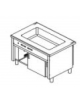 ELEMENTO SELF SERVICE BAGNOMARIA - VANO INFERIORE CALDO CON ANTE SCORREVOLI - CM. 120X80X90H