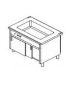 ELEMENTO SELF SERVICE BAGNOMARIA-VANO INFERIORE CON SCORREVOLI CM. 160X80X90H