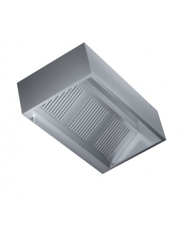 Cappa inox cubica a parete con aspiratore cm. 160x90x40h