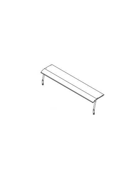 Mensola in cristallo con supporti in tubolare inox da cm. 158