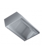 Cappa inox a parete professionale con profilo basso cm. 340x110x45h - Plenum superiore da aggiungere- Portata 4.700 metri cubi o