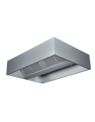 Cappa centrale cubica inox professionale per ristorazione cm 280x150x45h - Portata 5.300 metri cubi orari