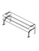 Mensole 2 livelli in cristallo con supporti in acciaio - cm 78x40x61h