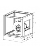 Ventilatore centrifugo cassonato a doppia aspirazione con motore direttamente accoppiato - Portata 1000 metri cubi orari