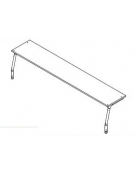 Mensola ad un livello inox con supporti in acciaio pieno inox per moduli self-service -  cm. 198x35x40h