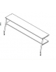 Mensole 2 livelli inox con supporti in tubo inox - cm 78x40x63h
