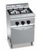 Cucina a gas 2 fuochi in linea - Alta potenza con forno a gas GN 1/1 - cm 60x60x90h