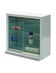 VETRINA PENSILE PER FARMACI CON 2 VETRI SCORREVOLI E 2 RIPIANI IN VETRO CM. 60X30X60H