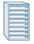 Classificatore cm 64x63x136,3h  a 8 cassetti