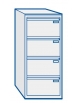 Classificatore metallico per cartelle sospese 4 cassetti cm 47x63x136h - Vari colori disponibili