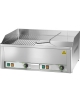 Fry top elettrico da banco professionale - Doppio - Piastra cromata 1/2 liscia 1/2 rigata - Trifase - cm 66,5x57x30h