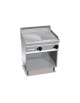 Fry top a gas doppio su mobile aperto - Piastra 1/2 Liscia 1/2 Rigata in acciaio satinato - cm 80x70x85/90h