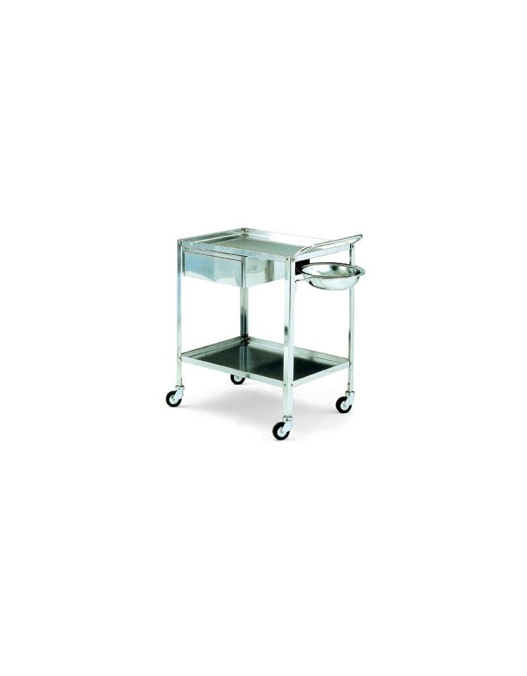 Carrello con cassetti in acciaio inox: 6 cassetti a bloccaggio