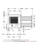 Tavolo refrigerato 4 sportelli cm 219x70x85h