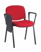 Sedia ufficio con braccioli e tavoletta scrittoio ribaltabile - Rivestimento in tessuto colore nero o blu