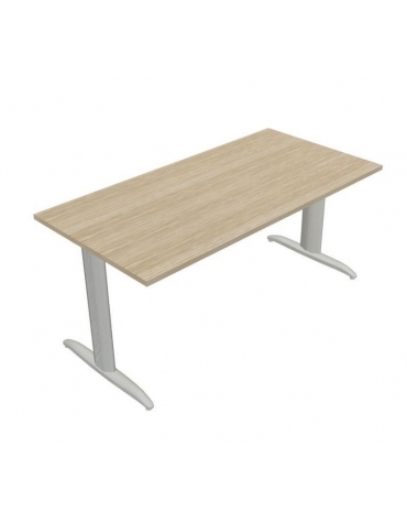 Scrivania ufficio operativa con gambe a T - piano disponibile in vari colori - cm 160x80x74h