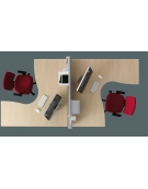 Workstation scrivania per ufficio a L - fianchi in legno - colori vari disponibili - cm 160x120x74h