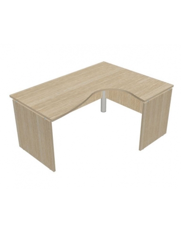 Workstation scrivania per ufficio a L - fianchi in legno - colori vari disponibili - cm 160x120x74h
