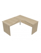 Scrivania Workstation per ufficio a L - fianchi in legno - colori vari disponibili - cm 160x160x74h