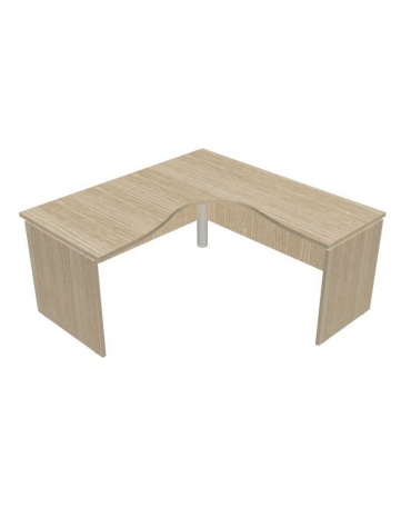 Scrivania Workstation per ufficio a L - fianchi in legno - colori vari disponibili - cm 160x160x74h