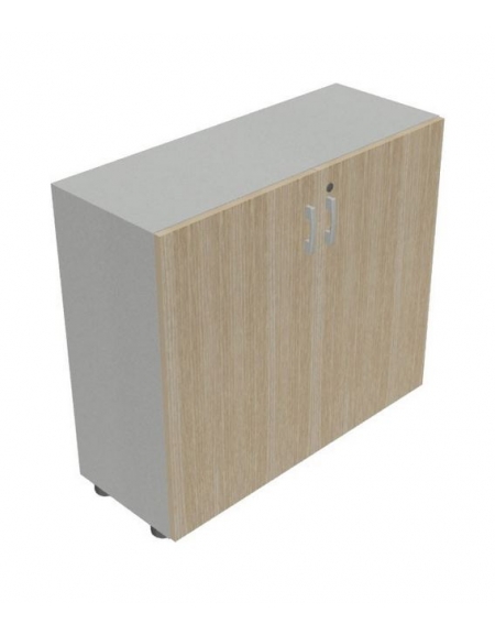 Mobile armadio basso per ufficio con ante in legno e serratura - Colori a scelta - cm 90x45x79,5h