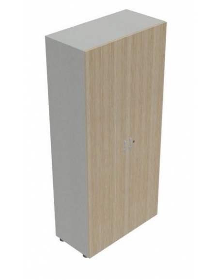 Armadio Mobile ufficio alto con ante in legno colori a scelta - Struttura  in colore bianco , grigio e nero - cm 90x45x194,7h - M