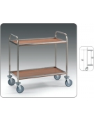 Carrello inox con N° 2 Piani in nobilitato-cm 81x52x95h