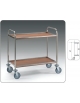 Carrello inox con 2 Piani in nobilitato colore Rovere - cm 101x52x95h