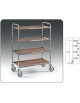 Carrello inox con 4 Piani in nobilitato colore Rovere - cm 81x52x137h