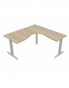 Scrivania Workstation a L per ufficio con gambe a T da cm. 160/120x80/60x72h