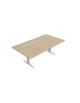 Tavolo riunione rettangolare con gamba a T - Colori piano : Bianco/ciliegio/grigio / Wenghè / noce/rovere - cm 250x110x72h
