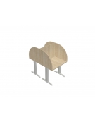 Call center dppio con gamba a T - cm 100x127x103h