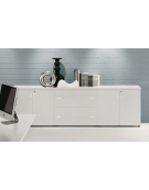 Mobile armadio basso per ufficio con ante in legno - colori ante e struttura a scelta - cm 90x35x79,5h