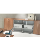 Contenitore armadio medio per ufficio con ante legno con serratura - colori ante e struttura a scelta - cm 90x35x117,9h