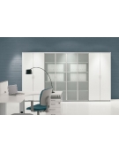 Armadio Mobile ufficio alto con ante in legno - Colori ante e struttura a scelta - cm 80x45x194,7h