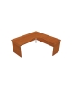 Scrivania Workstation a L per ufficio - fianchi in legno - cm. 180/180x80/60x72h