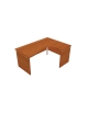 Scrivania Workstation a L per ufficio - fianchi in legno - cm. 180/120x80/60x72h