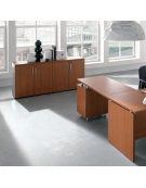 Contenitore mobile basso per ufficio, 2 ante in legno con serratura- Colore struttura ed ante a scelta - cm 80x35x79,5h