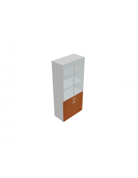 Contenitore alto con anta legno / anta vetro con serratura - cm 90x45x196h