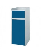 ELEMENTO GETTA RIFIUTI INOX CON ANTE BLU PER SELF SERVICE