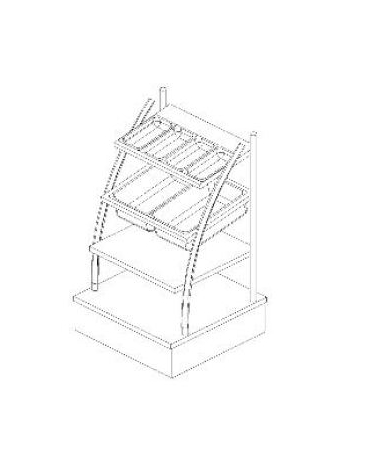 ELEMENTO PORTA POSATE / TOVAGLIE / VASSOI PER SELF SERVICE - CM 75X80X125H