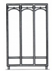 ARMADIO TRE POSTI PER CAMERA DI DEGENZA CON ANTE TRUCIOLARE RICOPERTO IN LAMINATO - N° 1 RIPIANO+N° 1 CASSETTO - CM 120X50X195H