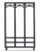 ARMADIO 3 POSTI PER CAMERA DI DEGENZA CON ANTE IN LAMINATO N° 3 RIPIANI+N° 3 CASSETTI - CM 120X50X195H
