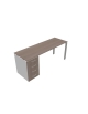 Scrivania dattilo con cassettiera gamba a U -  operativa  - cm 120x60x72h
